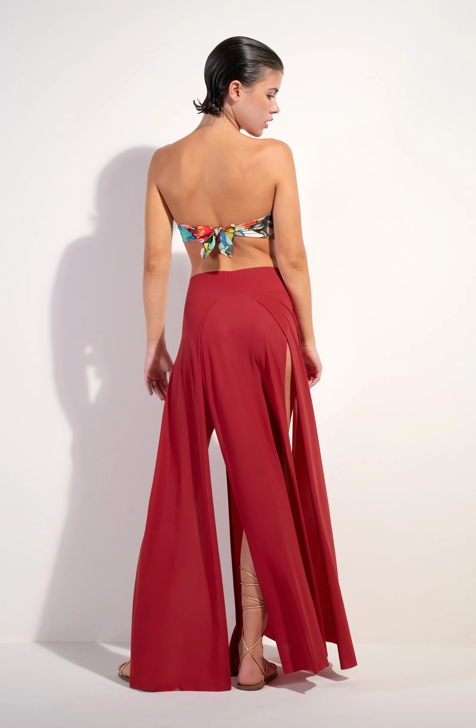 jax Jupe longue fendue rouge garance Garance