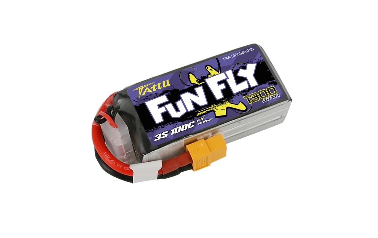 RC-Akku LiPo 1300 mAh 11.1 V 100C Funfly3S LiPo-Akku für Multikopter mit XT60 Stecker