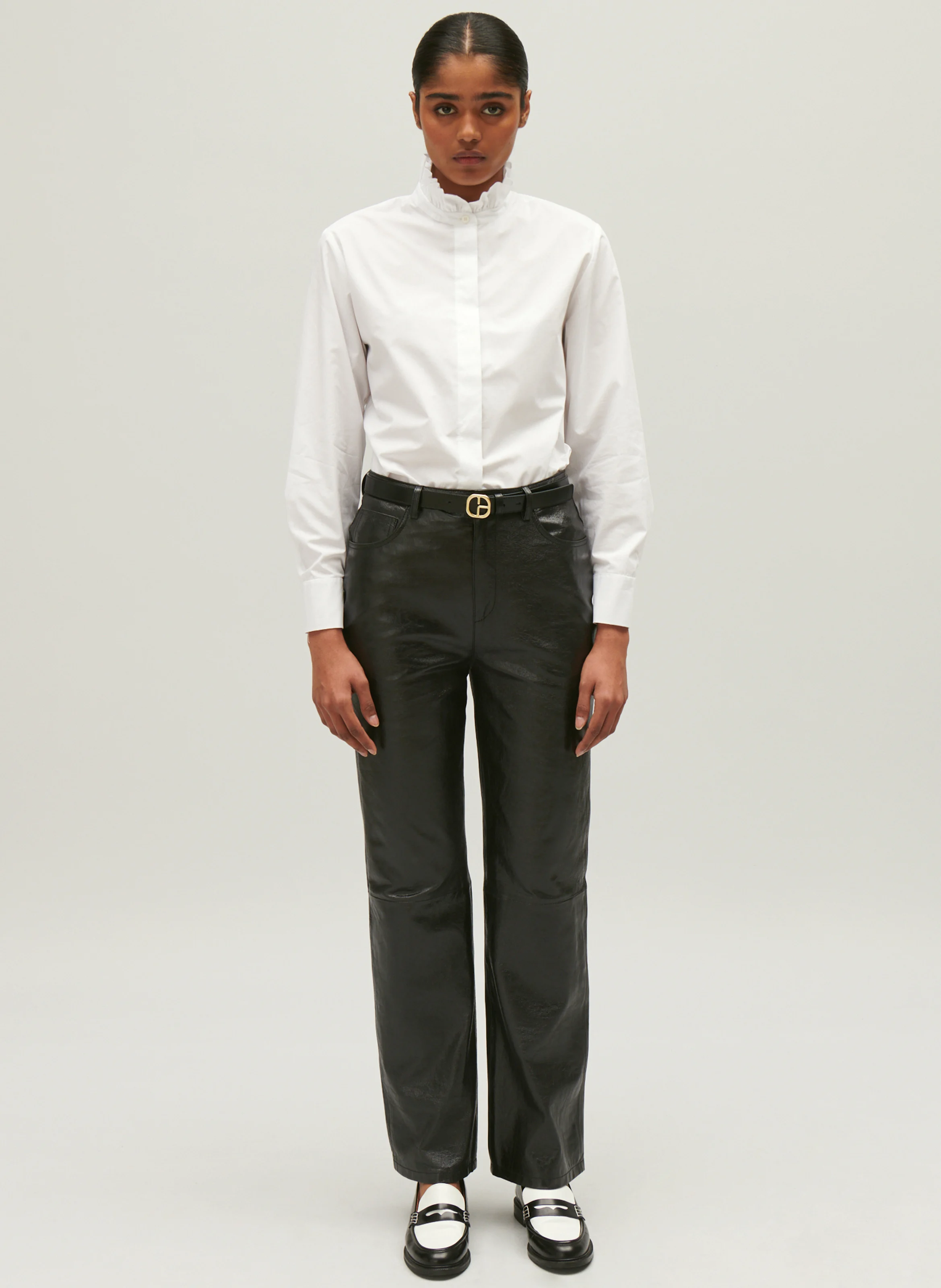 Chemise droite col victorien| Blanc