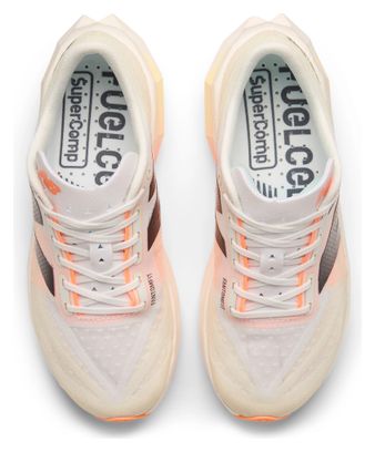 Chaussures Running New Balance FuelCell SuperComp Elite v4 Blanc/Orange Femme