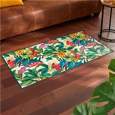 Tapis vinyle fleurs multicolores - BECQUET CRÉATION