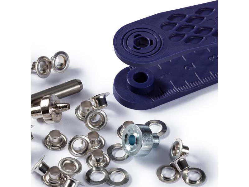 Prym Ösen   Scheiben 4 mm, Silber, 50 Stück Ösen mit Scheiben für Bekleidung