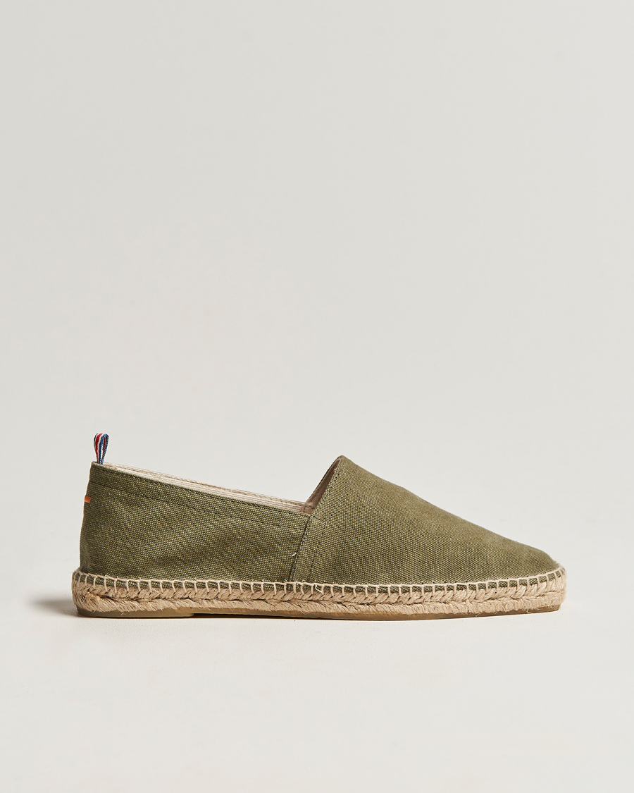 Castañer Pablo Washed Canvas Espadrilles Olive
