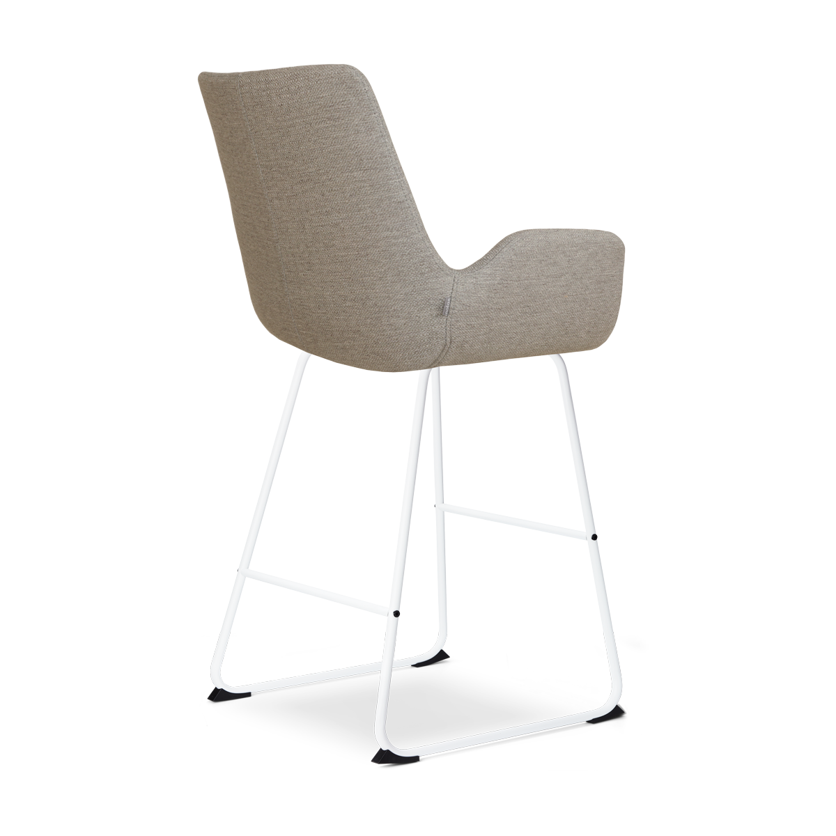 Barkruk Nino-Eef warm grijs - wit onderstel - 65 cm