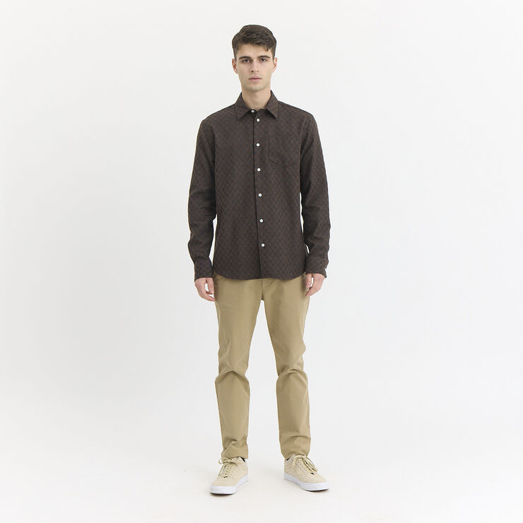 By Garment Makers Bob Checked Shirt Premium Ebony brown
