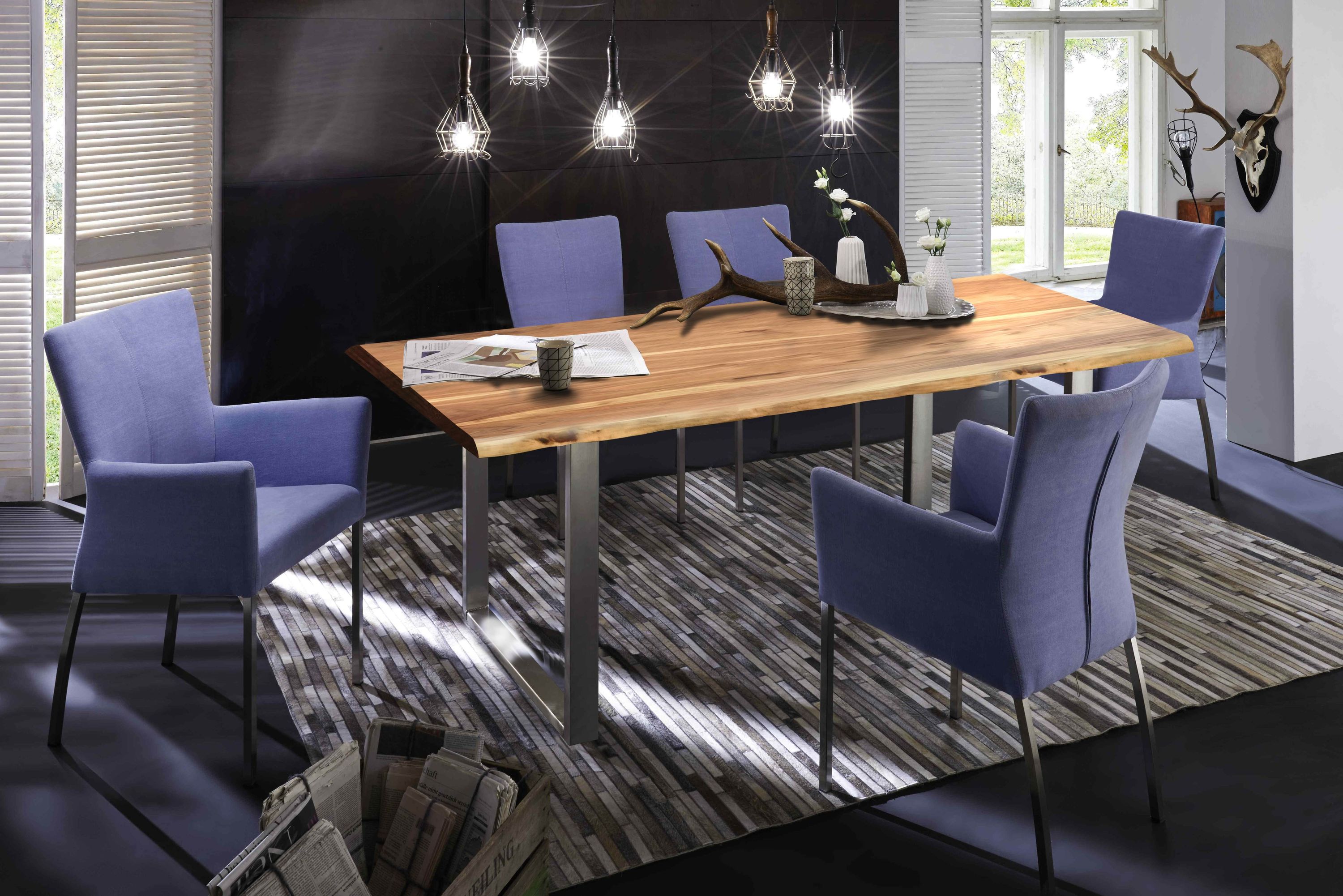 Tisch 140x80 Akazie antikfinish Esstisch Küchentisch Speisetisch Esszimmer