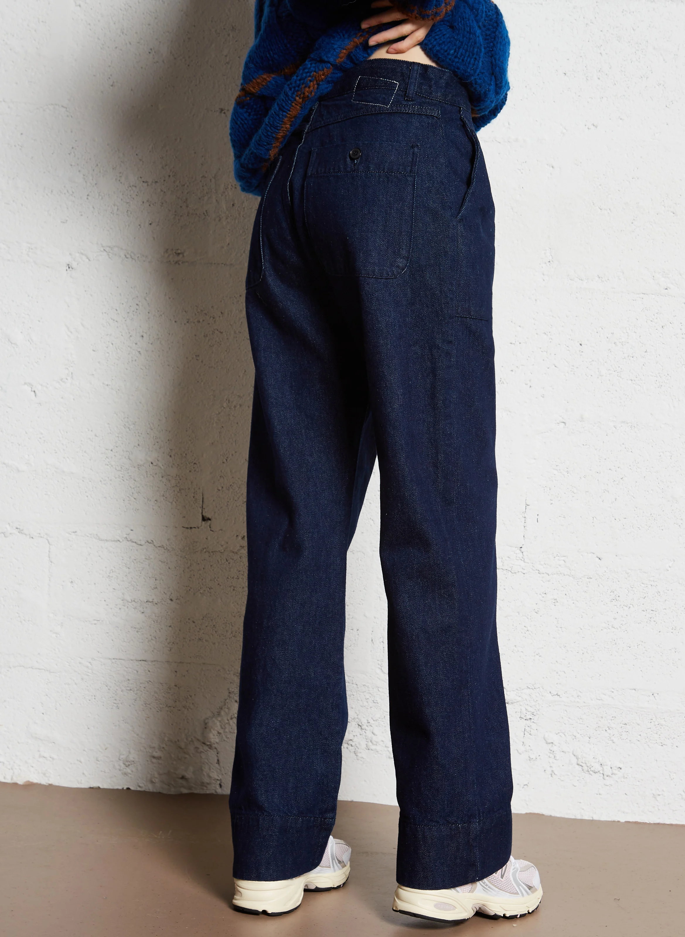 FERNAND - Jean droit taille haute en coton | Bleu