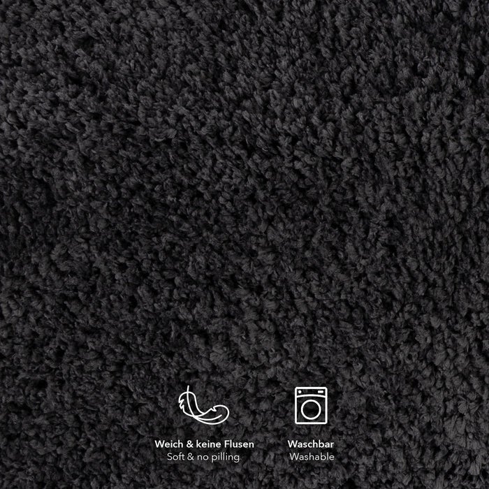 Sky Soft Badmat - Rechthoekig - Antislip achterkant - Donkergrijs / 60 x 100 cm