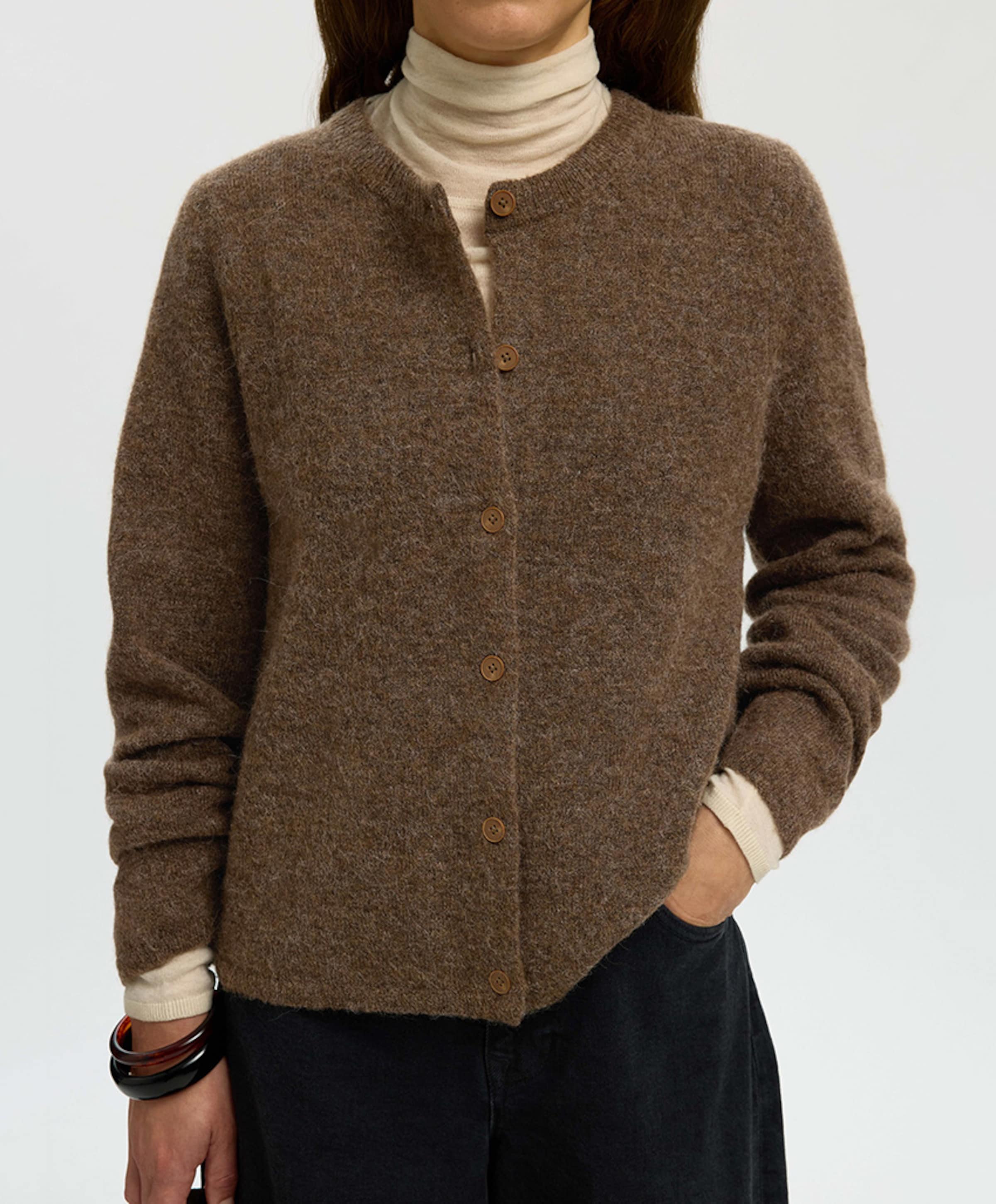 Selected Dames vest bruin
