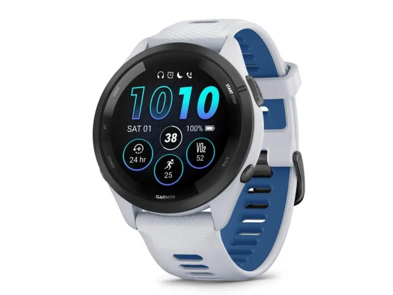 GARMIN Sportuhr Forerunner 265 Music Weiss Smarte Laufuhr