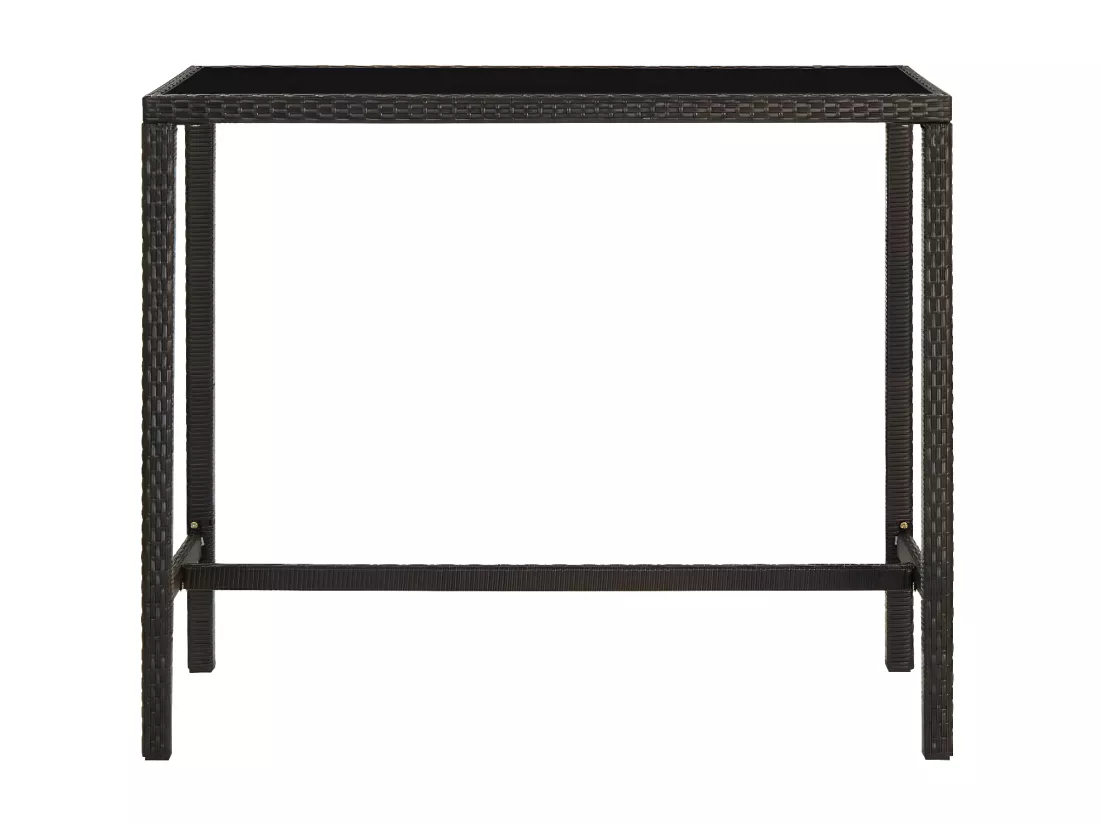 Prolenta Premium - Table de bar de jardin Marron 130x60x110cm Résine tressée verre