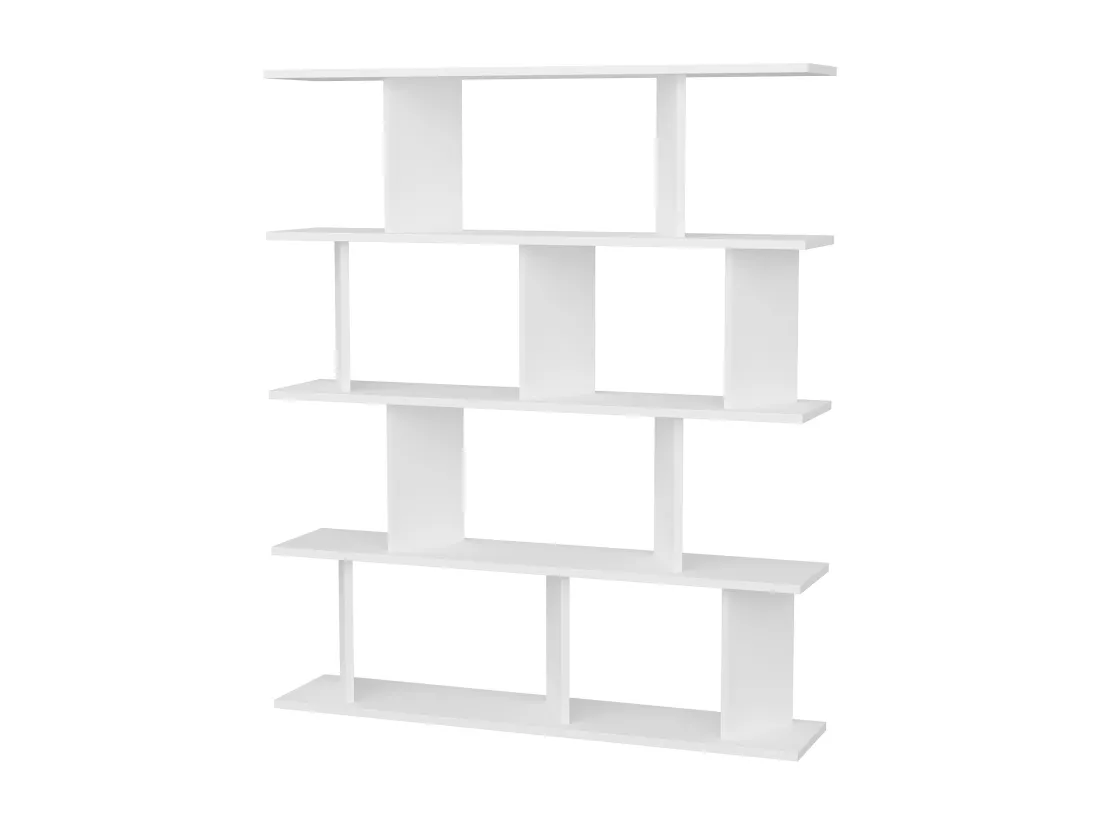 Bibliothèque modern Grace 5-étagères design chic et durable (Blanc)