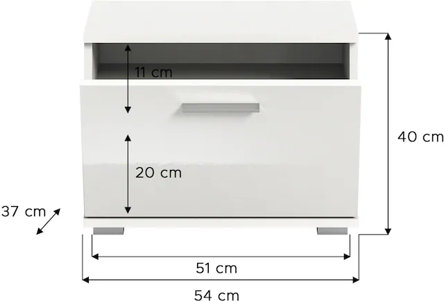 INOSIGN Sitzbank »Valge, Breite 55cm, 1 Klappe, 1 Einlegeboden, 2 Fächer« Bank, Schuhbank, Garderobenbank, Dielenbank, Flurbank, Ablagebank