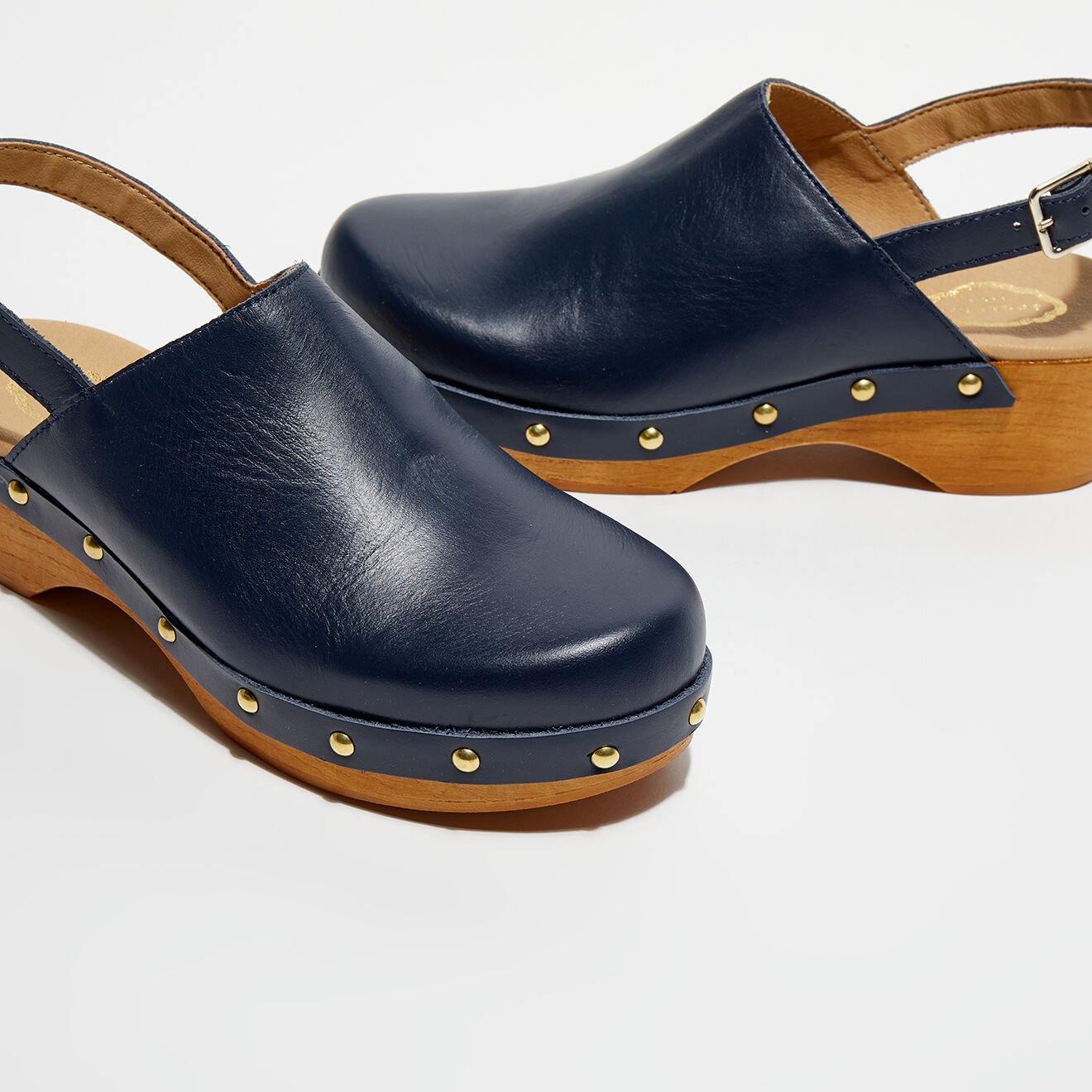Apologie Studio Sabots en Cuir Nicole marine - Talon 5 cm