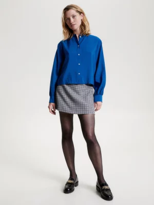 Camisa cropped texturizada sem gola