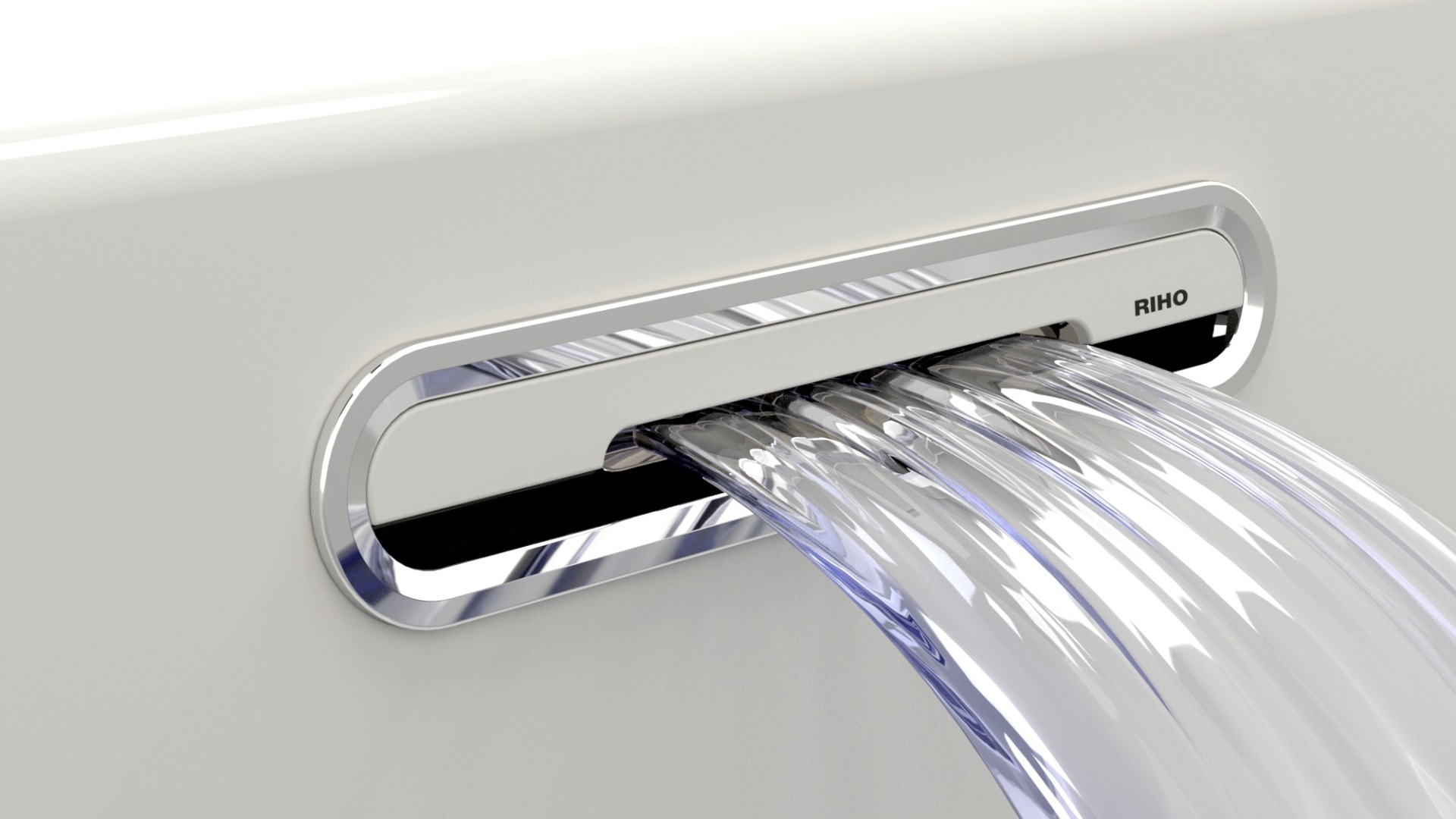Riho Desire half vrijstaand bad links 170x77cm wit glans met LED strip en Fall overloop