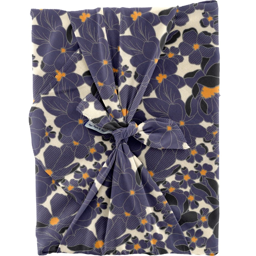 Furoshiki Grand 73 X 73 Cm Pensées Marines