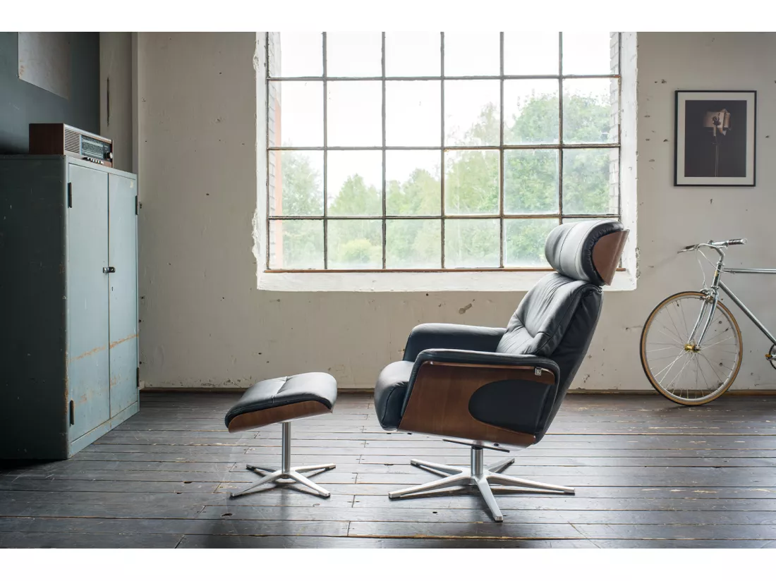 Fauteuil - Noir cuir - TOSAR