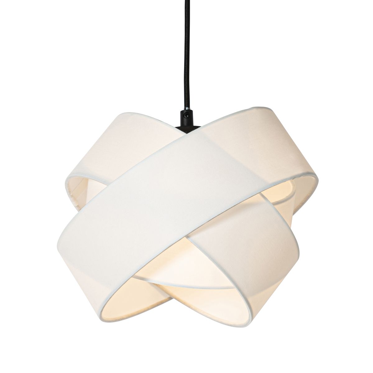 Moderne hanglamp zwart met wit 3-lichts - Cloth
