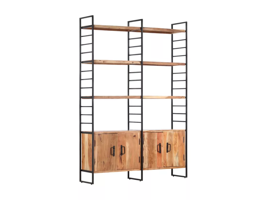 Bibliothèque à 4 niveaux 124x30x180 cm Bois d'acacia massif