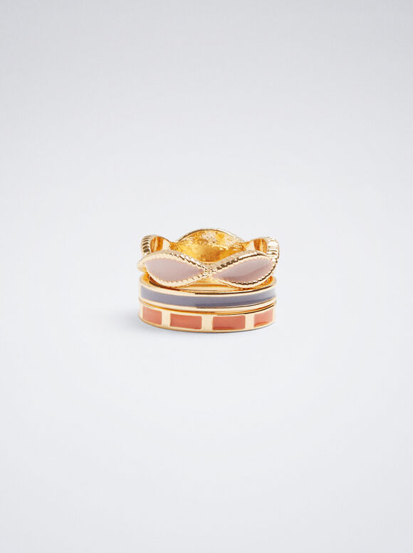 Conjunto de Anéis de Esmalte - Multicor