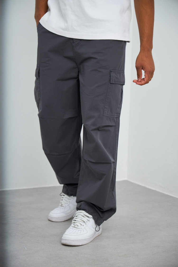 Pantalon en toile cargo gris