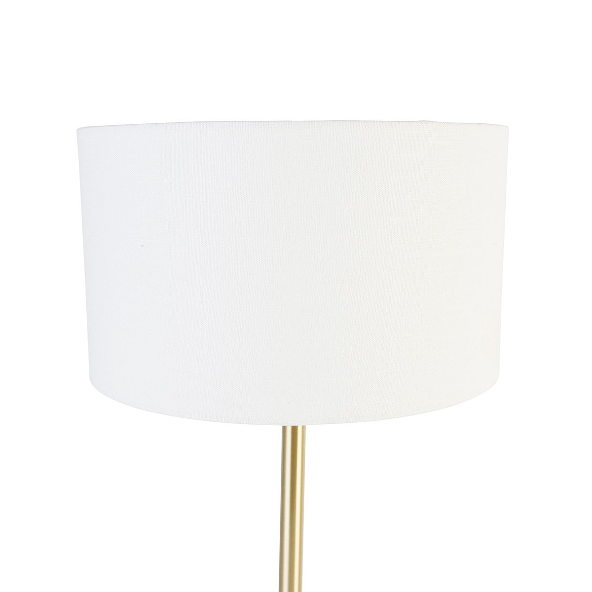 Klassieke tafellamp messing met kap wit 35 cm - Simplo