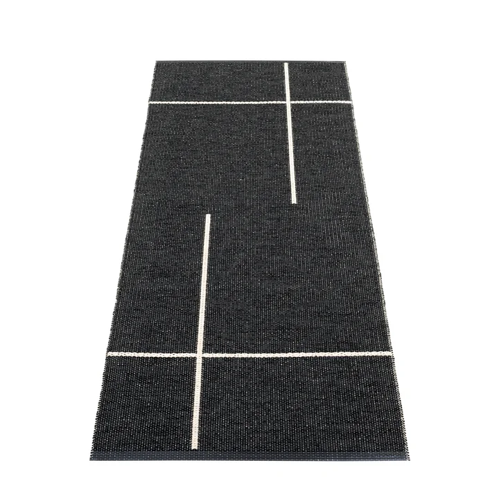 Pappelina - Fred Wendeteppich, 70 x 180 cm, black / vanilla