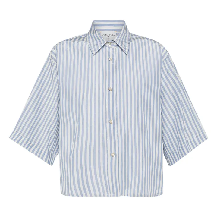 Forte Forte Chemise Boxy Rayures Taffetas | Bleu ciel