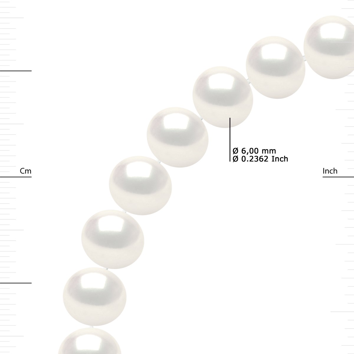 Sautoir OPERA Perles d'Eau Douce 6-7 mm Blanches Longueur 160 cm