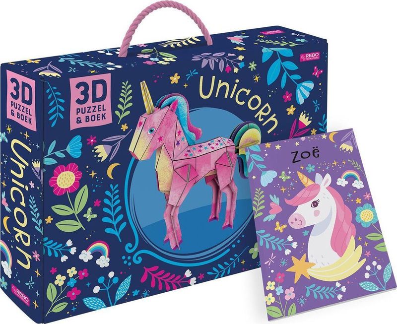 Rebo - Zoë de Unicorn - Boek + 3D-model - Karton - Voor kinderen vanaf 4 jaar