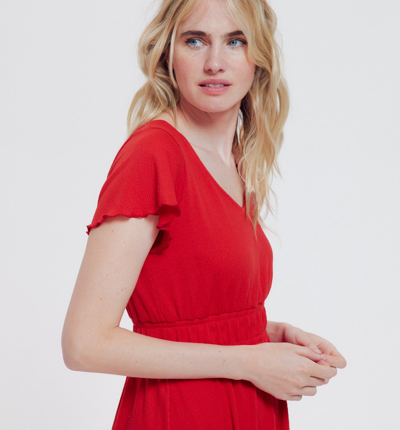 Robe manches courtes Femme - Rouge