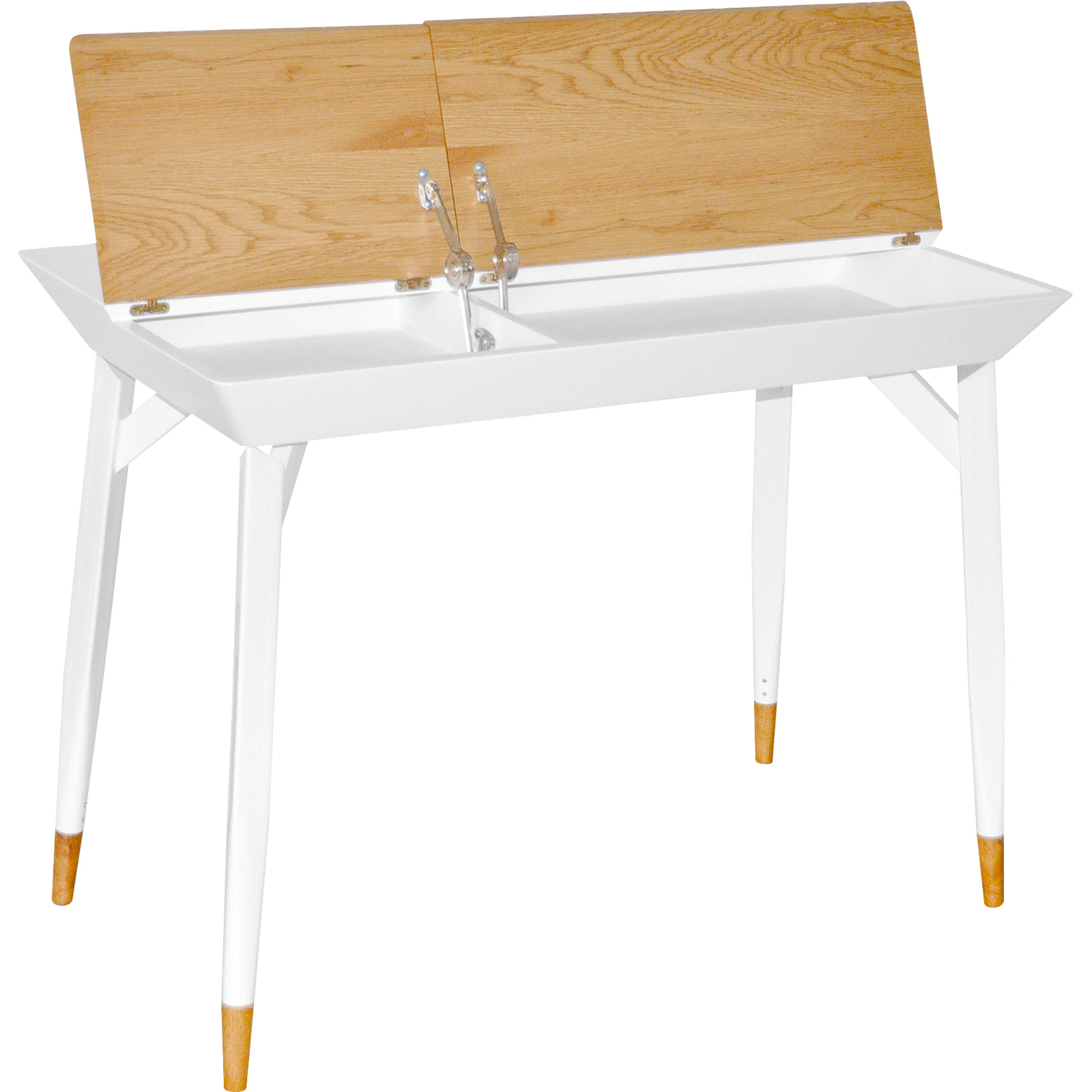 Schreibtisch Bartani 105 weiss/Eiche NB