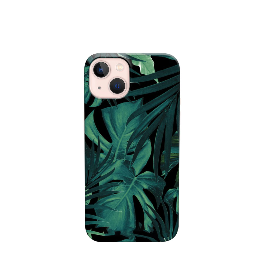 iPhone 13 Kunststoff Hülle Dschungel 2 - Grün