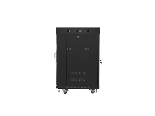 Lanberg - Rack kabinet - med display, 2 køleblæsere - sort, RAL 9004 - 15U - 19