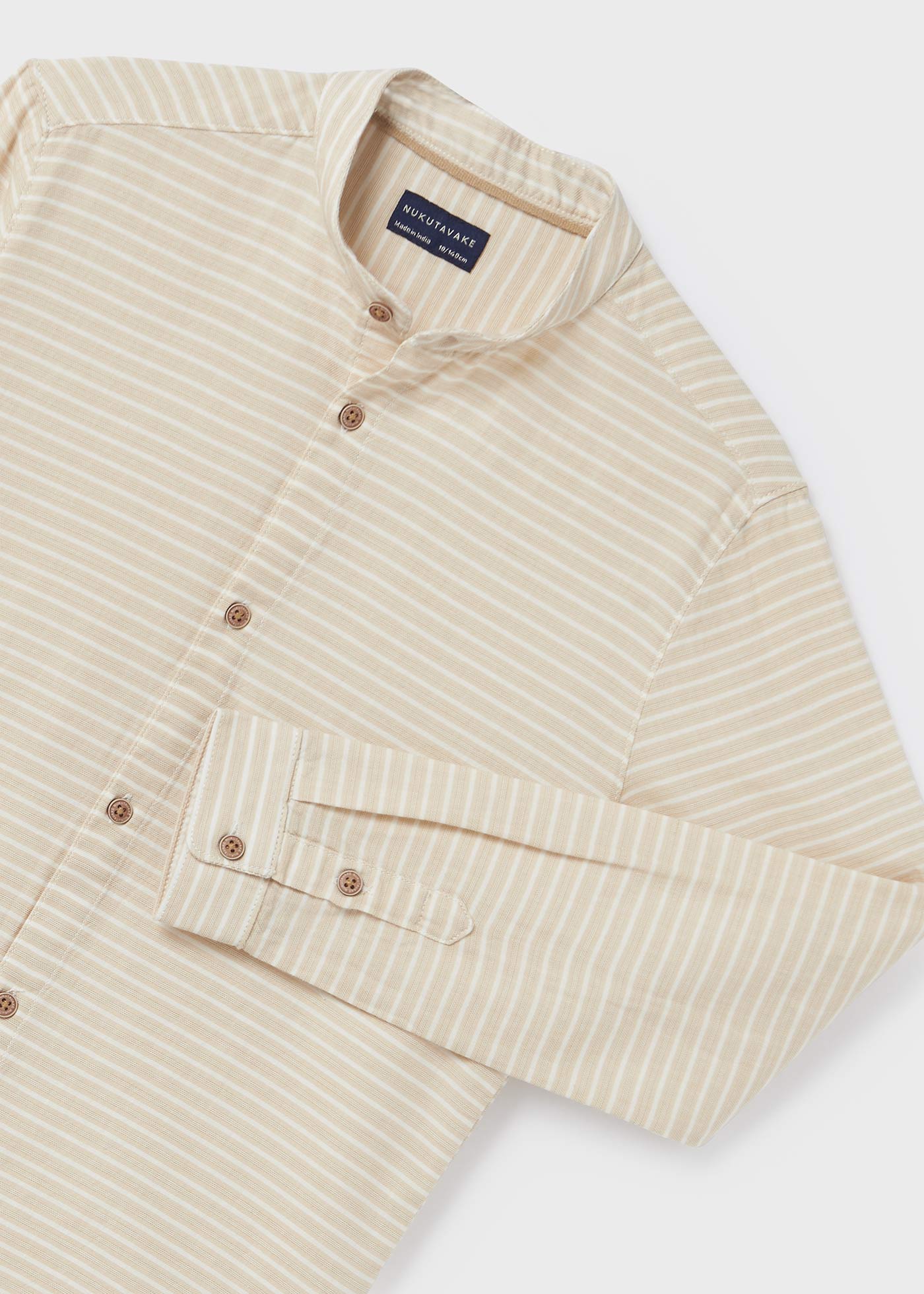 Camisa mandarim listrada para menino
