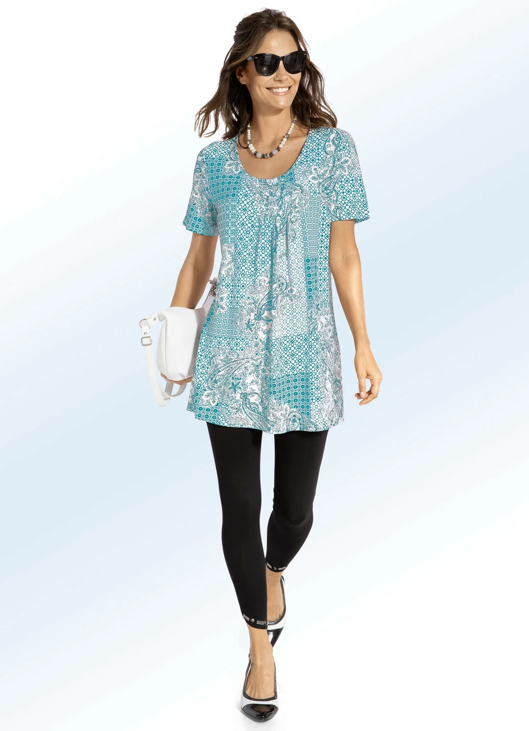 Longshirt mit Faltenlegung in 3 Farben