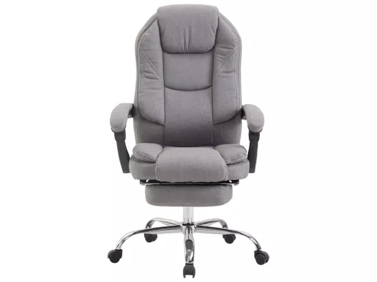 Chaise de bureau - Tissu & Métal chromé - Gris - Castle
