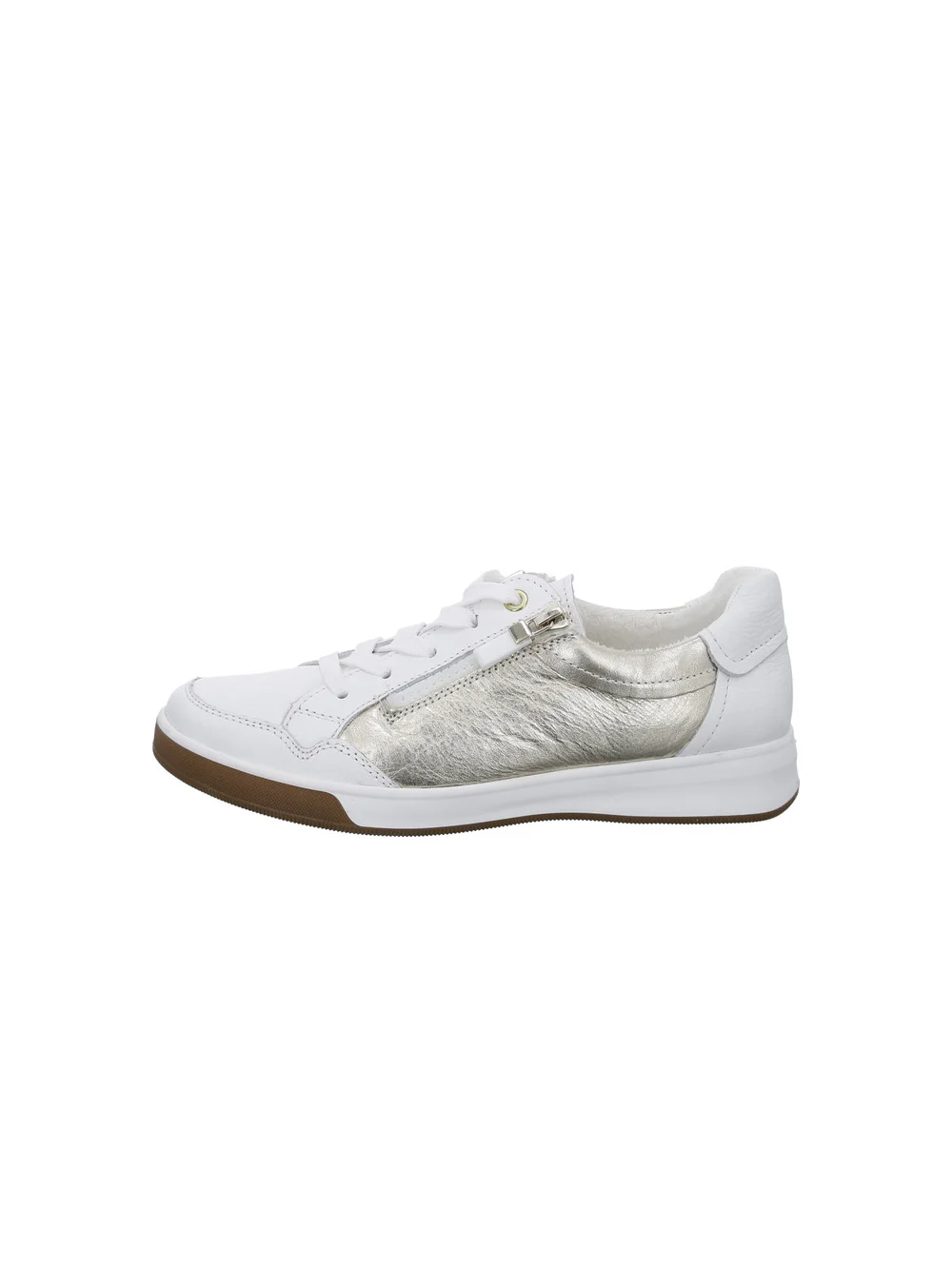 Schnürschuh Rom weiss platin