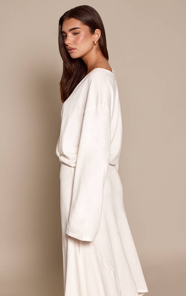 Crème Gilet Cache-cœur Vaporeux En Maille Transparente