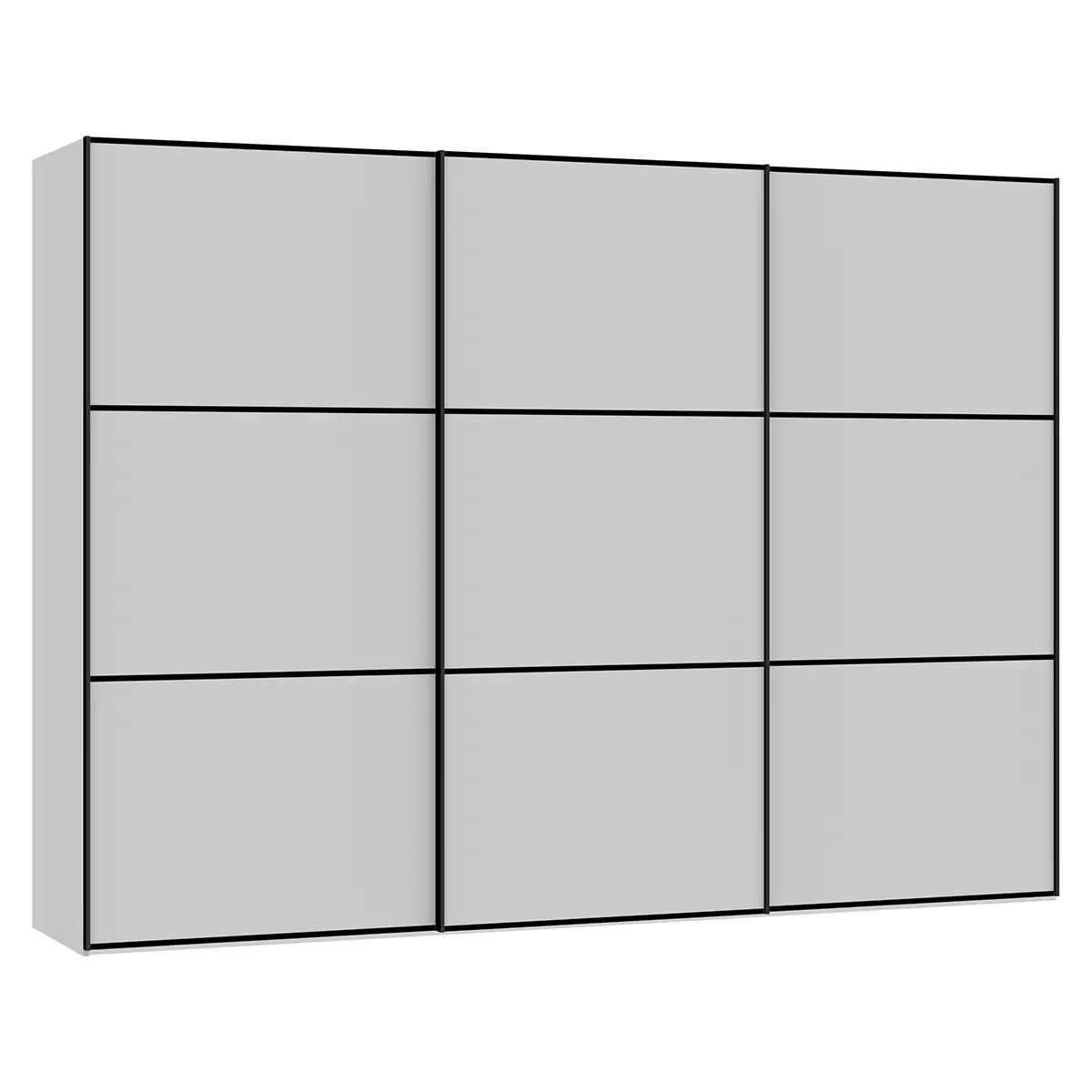 Schwebetürenschrank 3-trg. Montreux hellgrau,schwarz