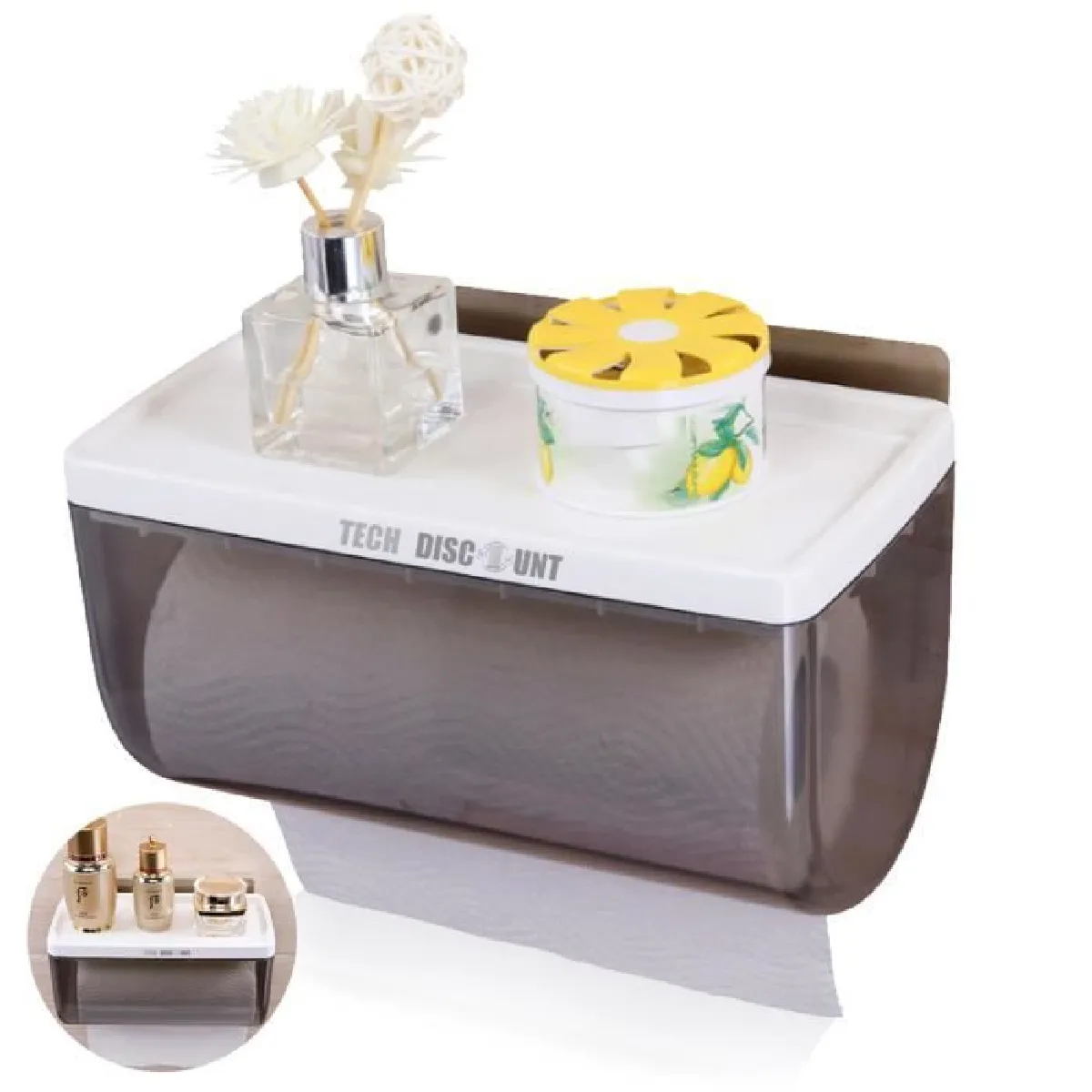 Tech Discount Porte-serviettes cuisine dérouleur - Plastique