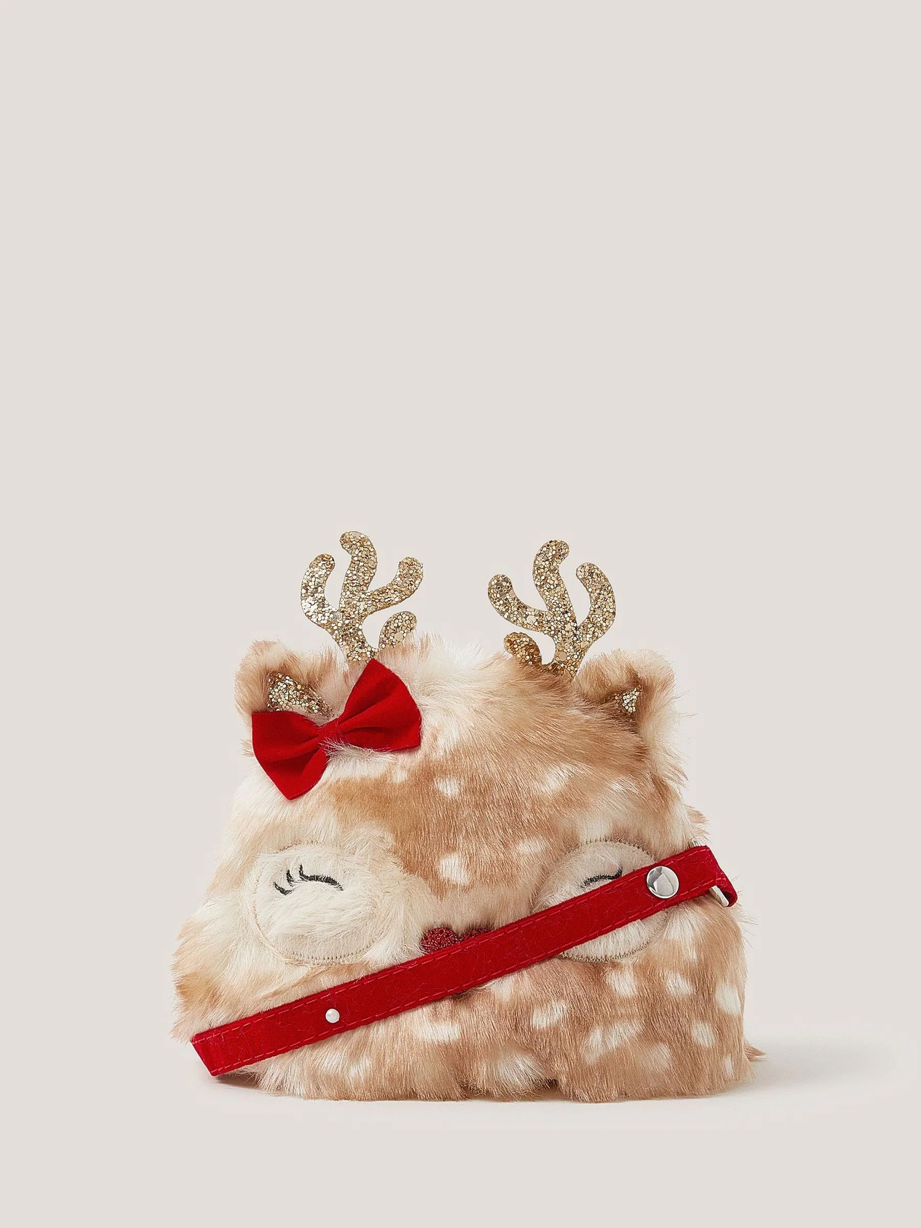 Monsoon Faux Fur Reindeer Purse Bag