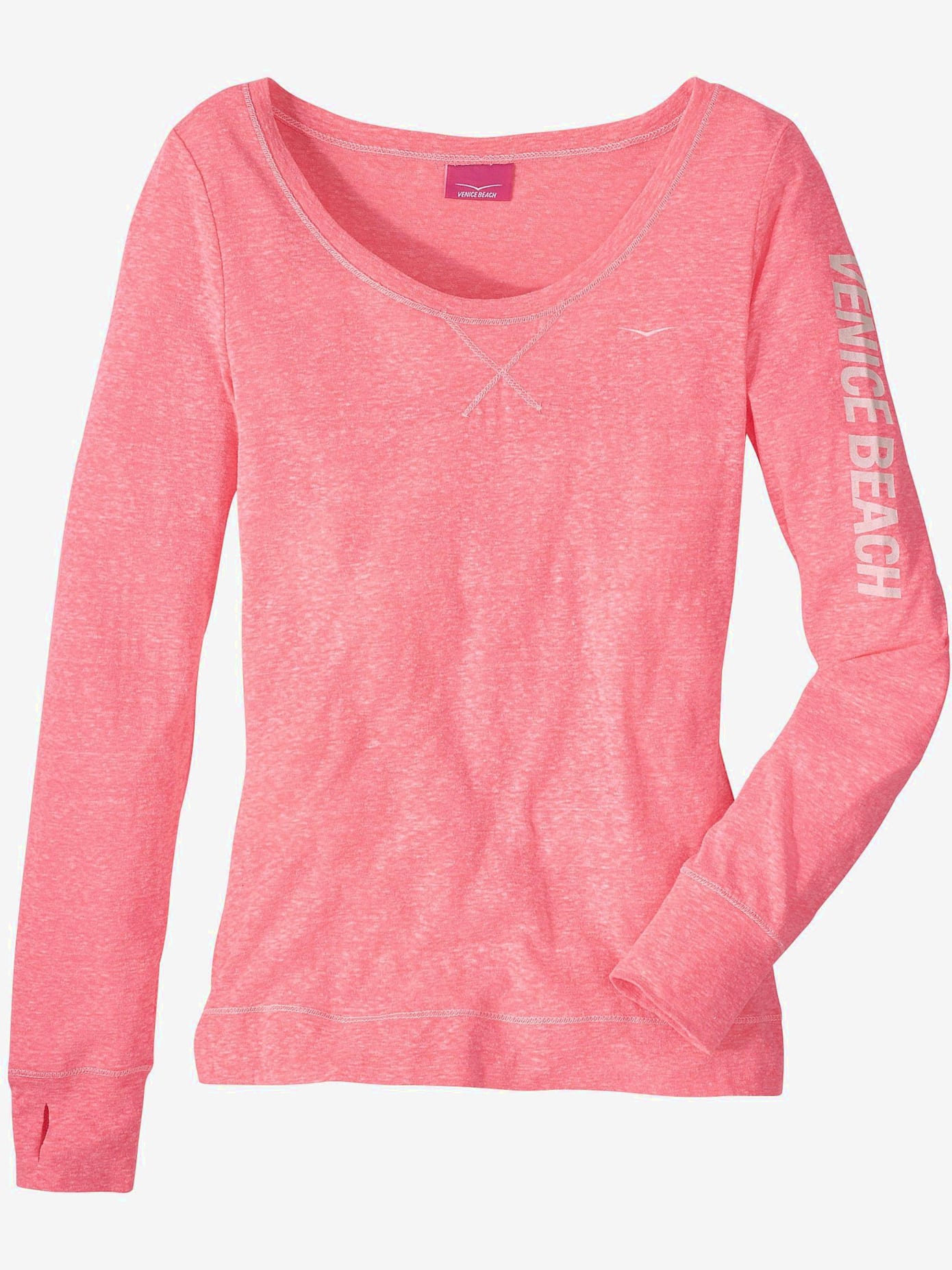 T-shirt manches longues aspect chiné tendance