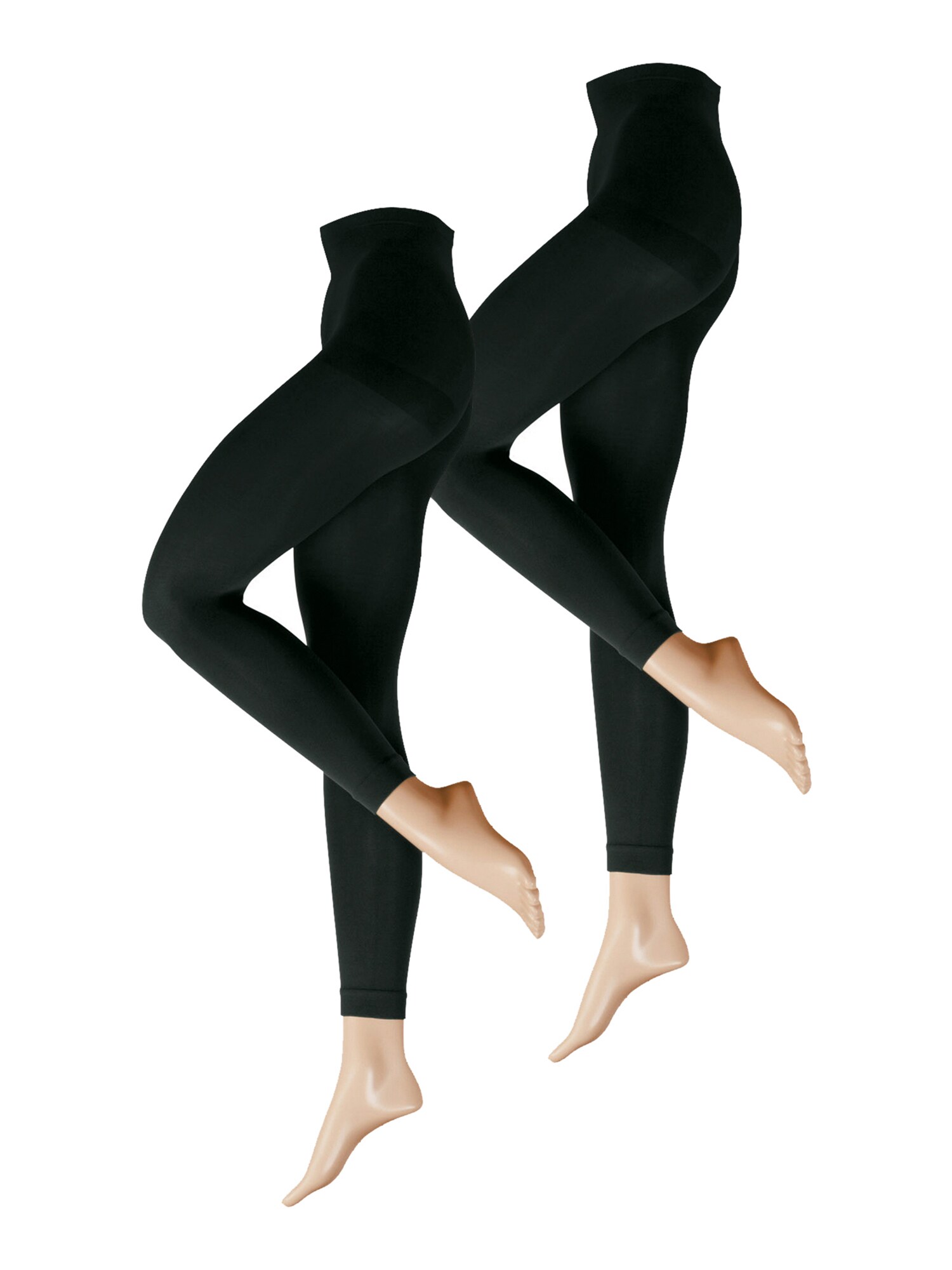 NUR DIE Damen Leggings Ultra-Blickdicht, 80 Den 2er Pack