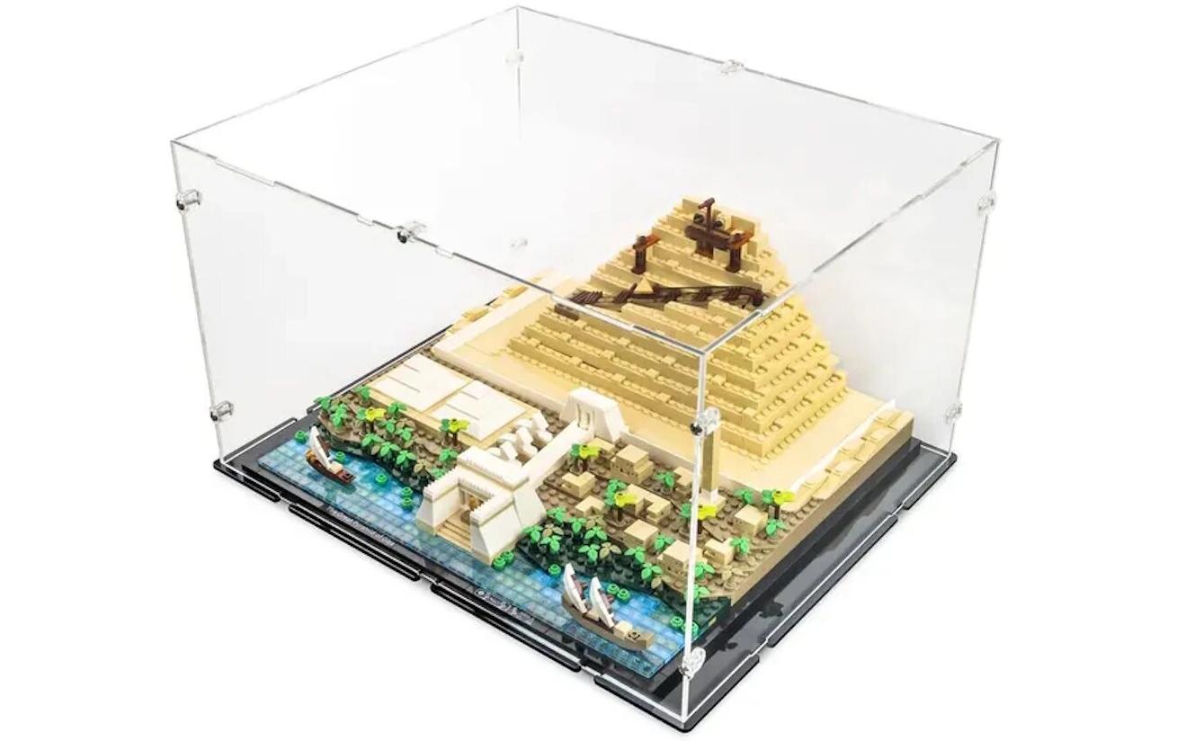Baukasten Acryl-Display für LEGO 21058 Cheops-PyramideAcry-Display-Box mit schwarzem Boden
