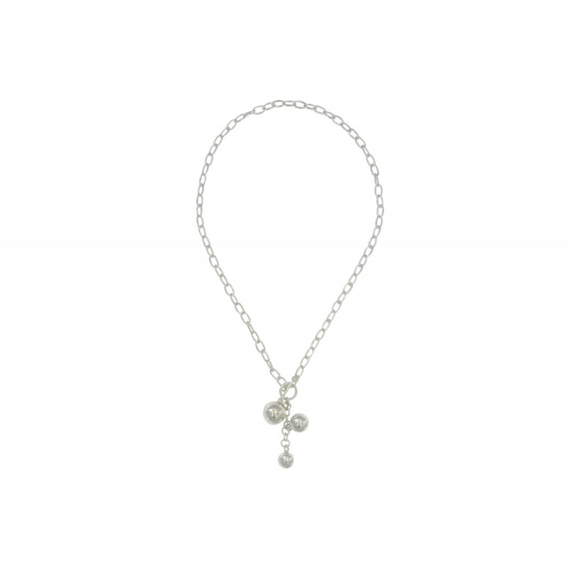 Collier Argent et Trois Billes Argent 925