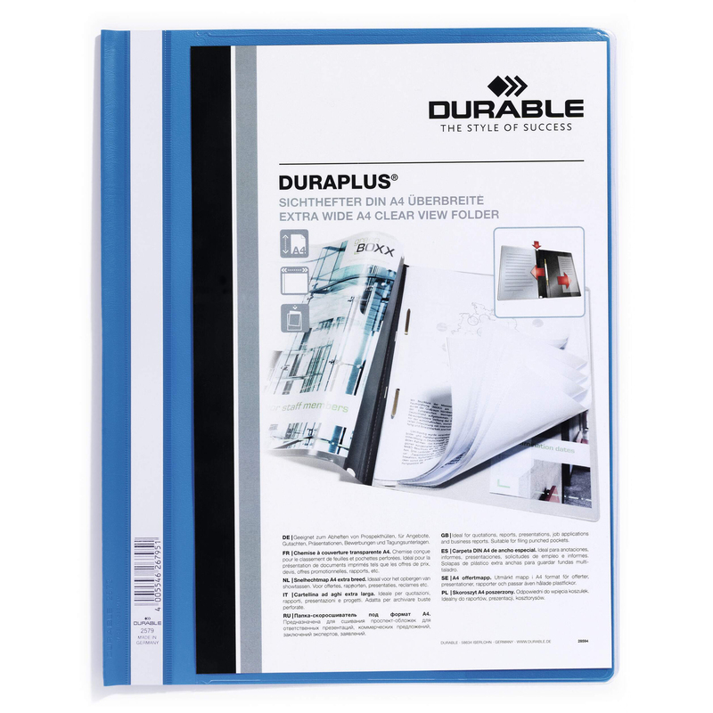 Durable Schnellhefter Duraplus, A4, blau