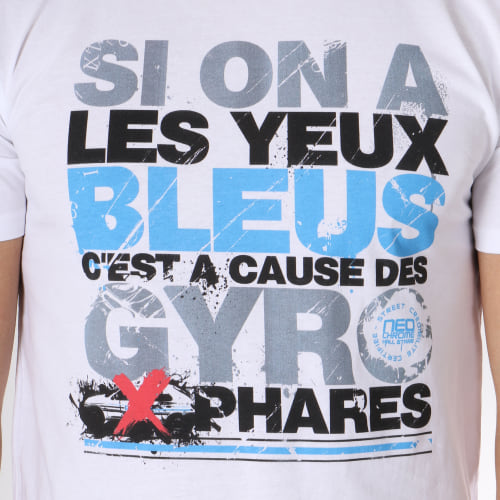 Tee Shirt Yeux Bleus Blanc