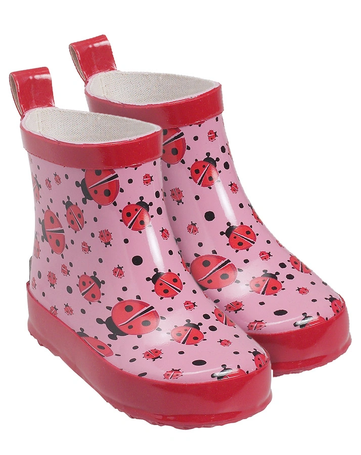 Gummistiefel MARIENKÄFER halbhoch in rot/rosa
